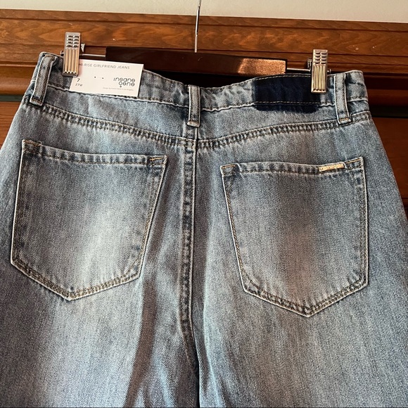 NWT Insane Gene High Rise Distressed Girlfriend Jeans-27 - Picture 6 of 13